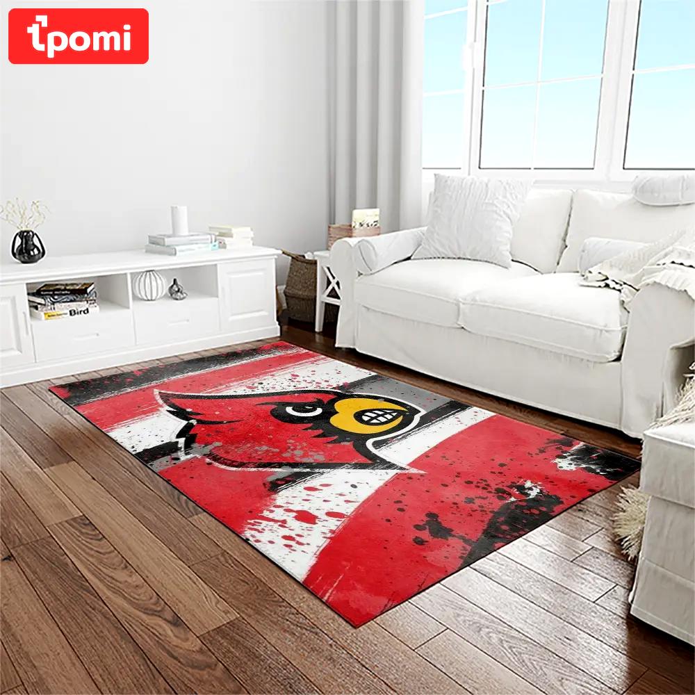 Ncaa louisville cardinals college sport basketball and foolball team logo rectangle area rug lics71 Rectangle Rug