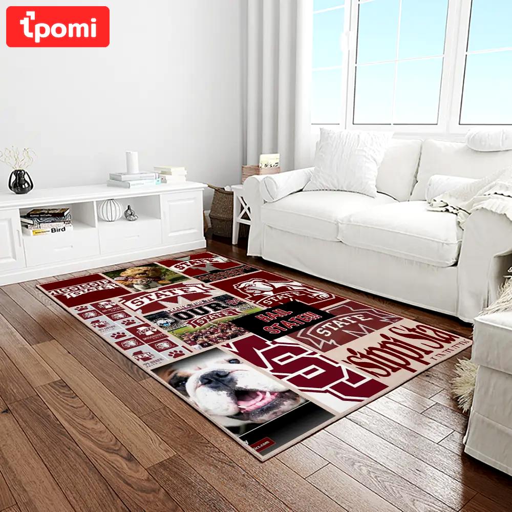 Ncaa mississippi state bulldogs college sport basketball and foolball team logo rectangle area rug msb36 Rectangle Rug