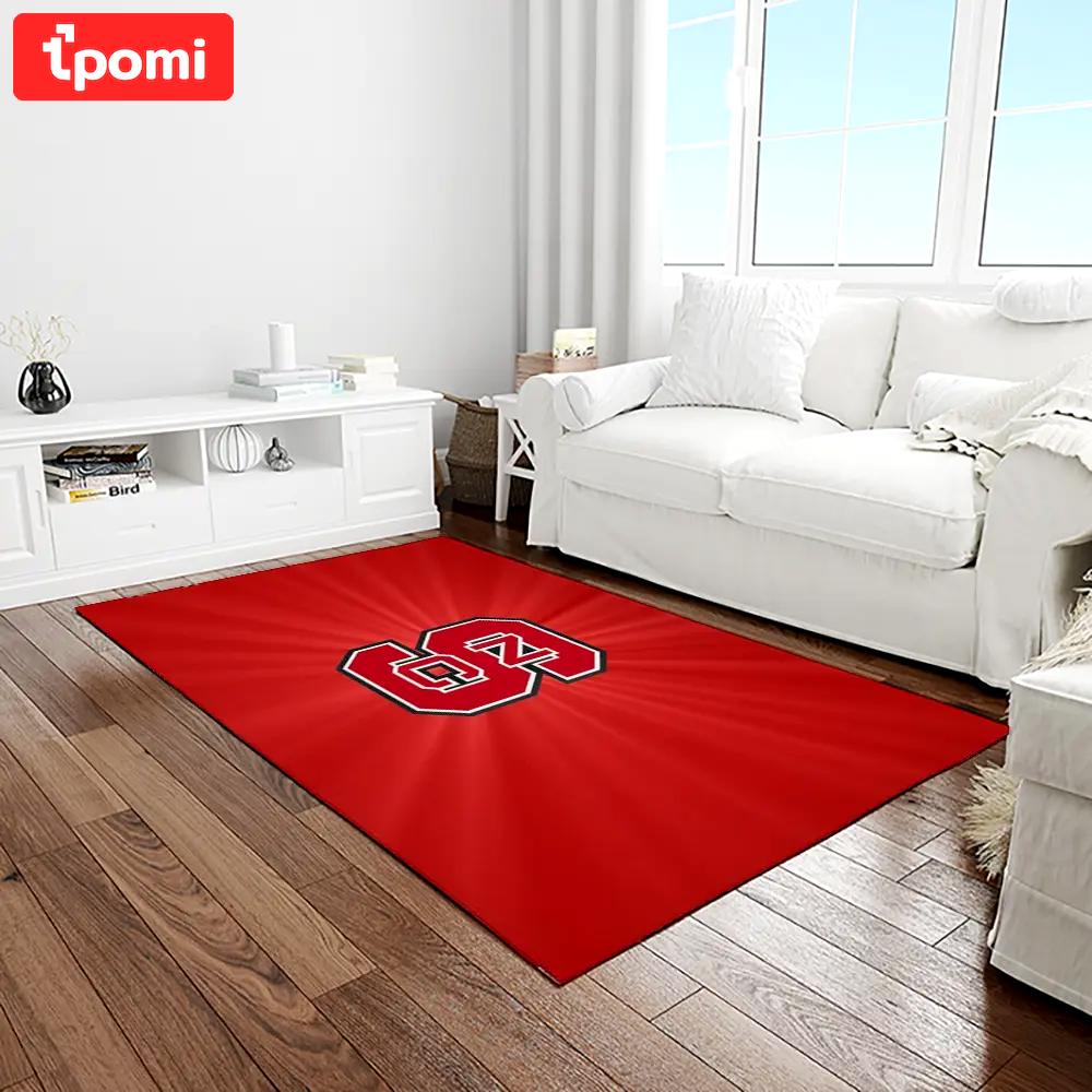 Ncaa nc state wolfpack sport basketball and foolball team logo rectangle area rug ncsw20 Rectangle Rug