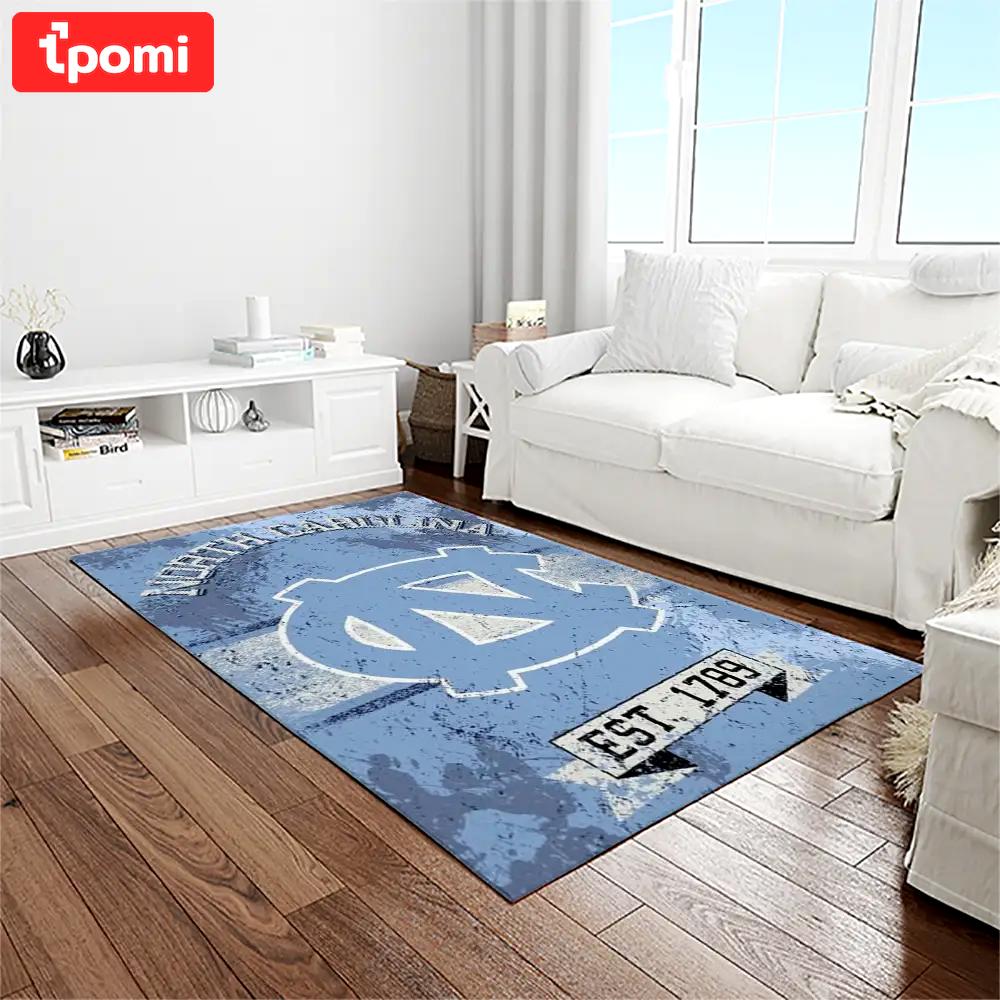 Ncaa north carolina tar heels college sport basketball and foolball team logo rectangle area rug ncth21 Rectangle Rug