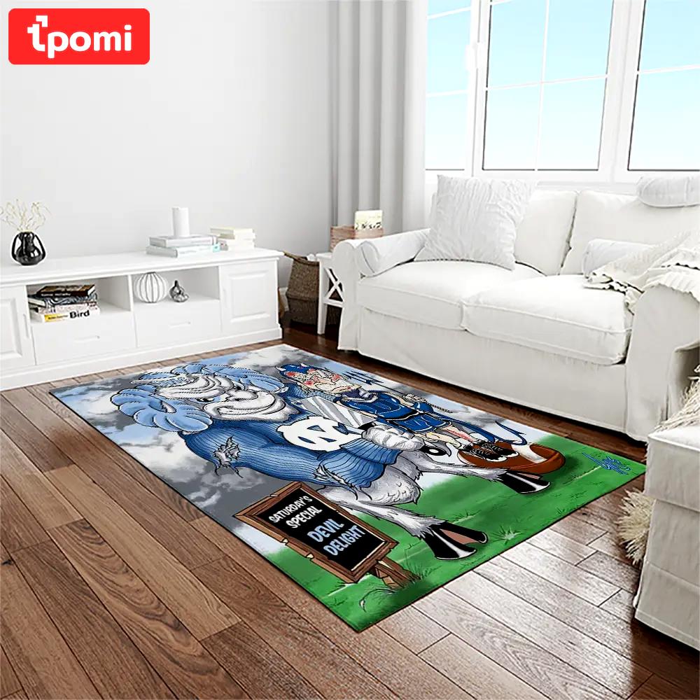 Ncaa north carolina tar heels college sport basketball and foolball team logo rectangle area rug ncth37 Rectangle Rug