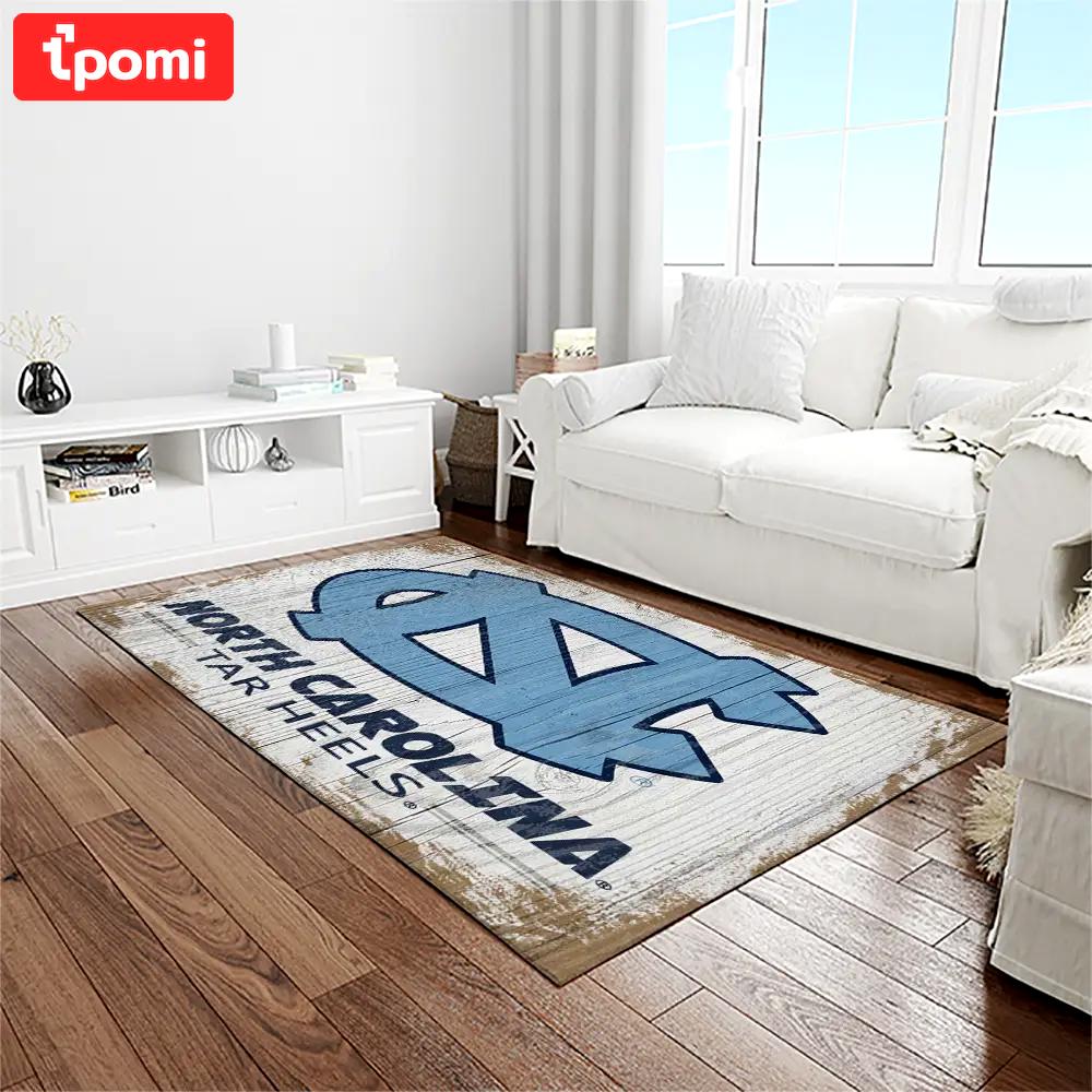Ncaa north carolina tar heels college sport basketball and foolball team logo rectangle area rug ncth51 Rectangle Rug