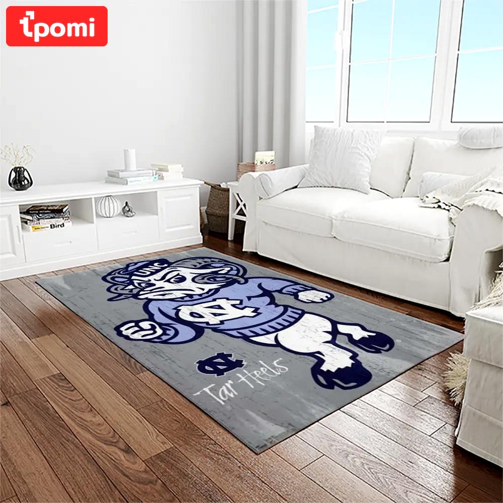 Ncaa north carolina tar heels college sport basketball and foolball team logo rectangle area rug ncth53 Rectangle Rug