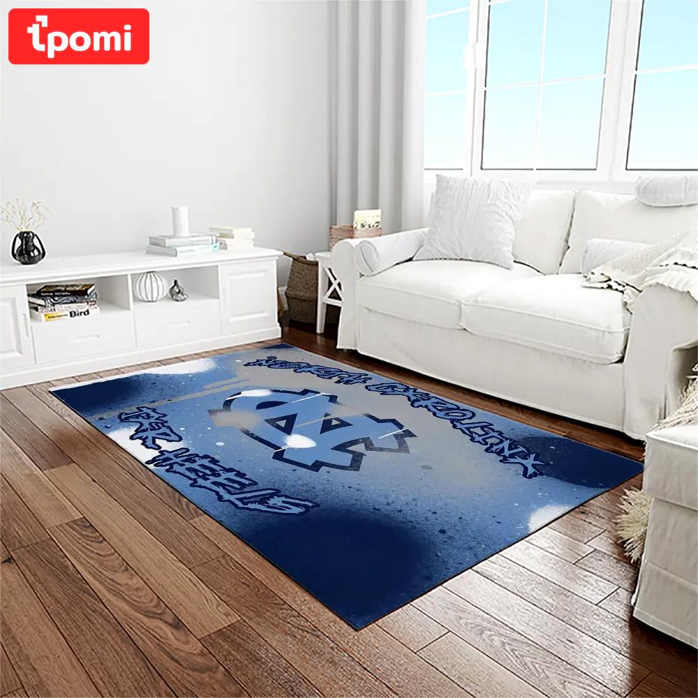 Ncaa north carolina tar heels college sport basketball and foolball team logo rectangle area rug ncth73 Rectangle Rug