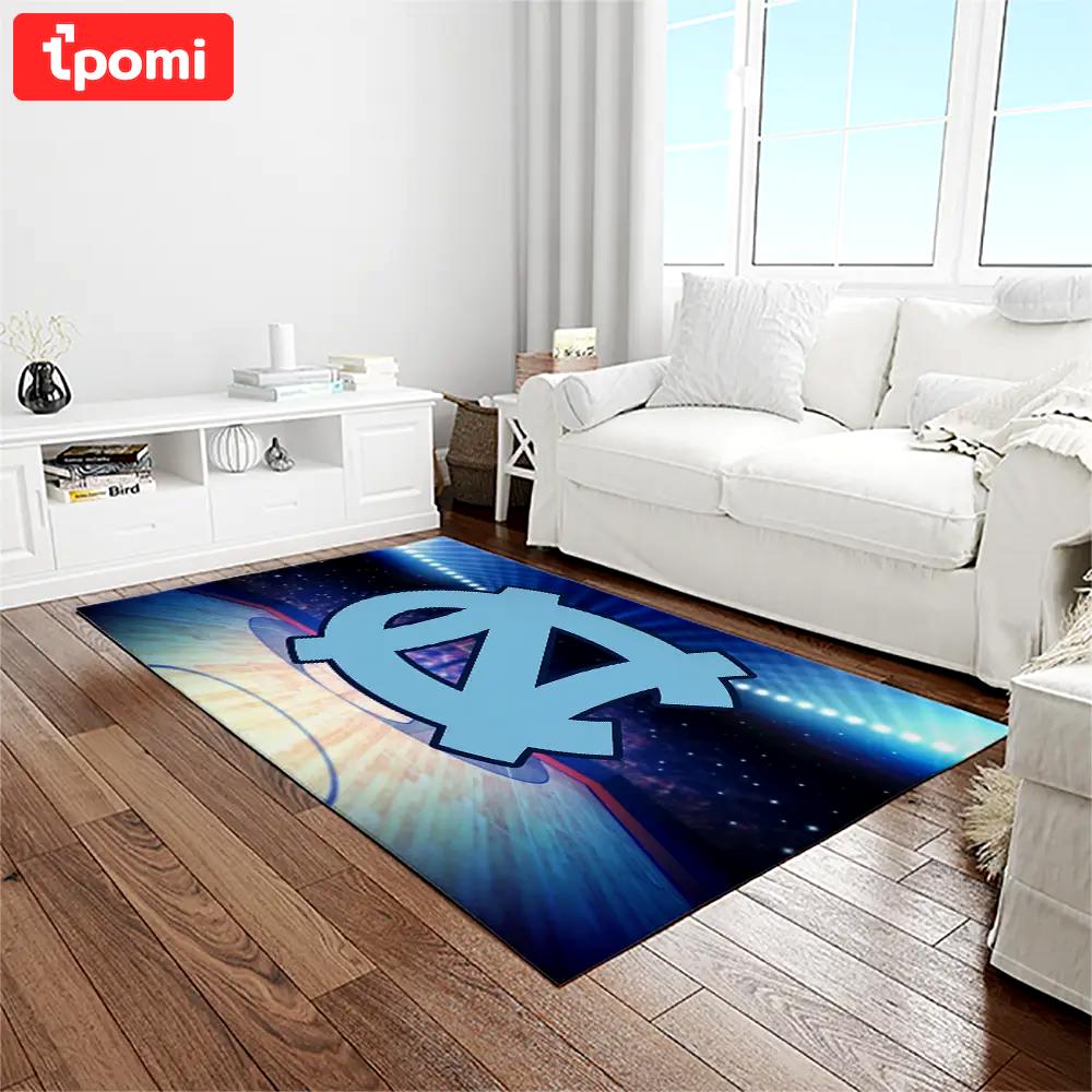 Ncaa north carolina tar heels college sport basketball and foolball team logo rectangle area rug ncth75 Rectangle Rug