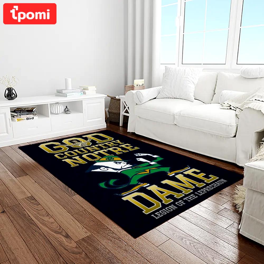 Ncaa notre dame fighting sport basketball and foolball team logo rectangle area rug ndf04 Rectangle Rug