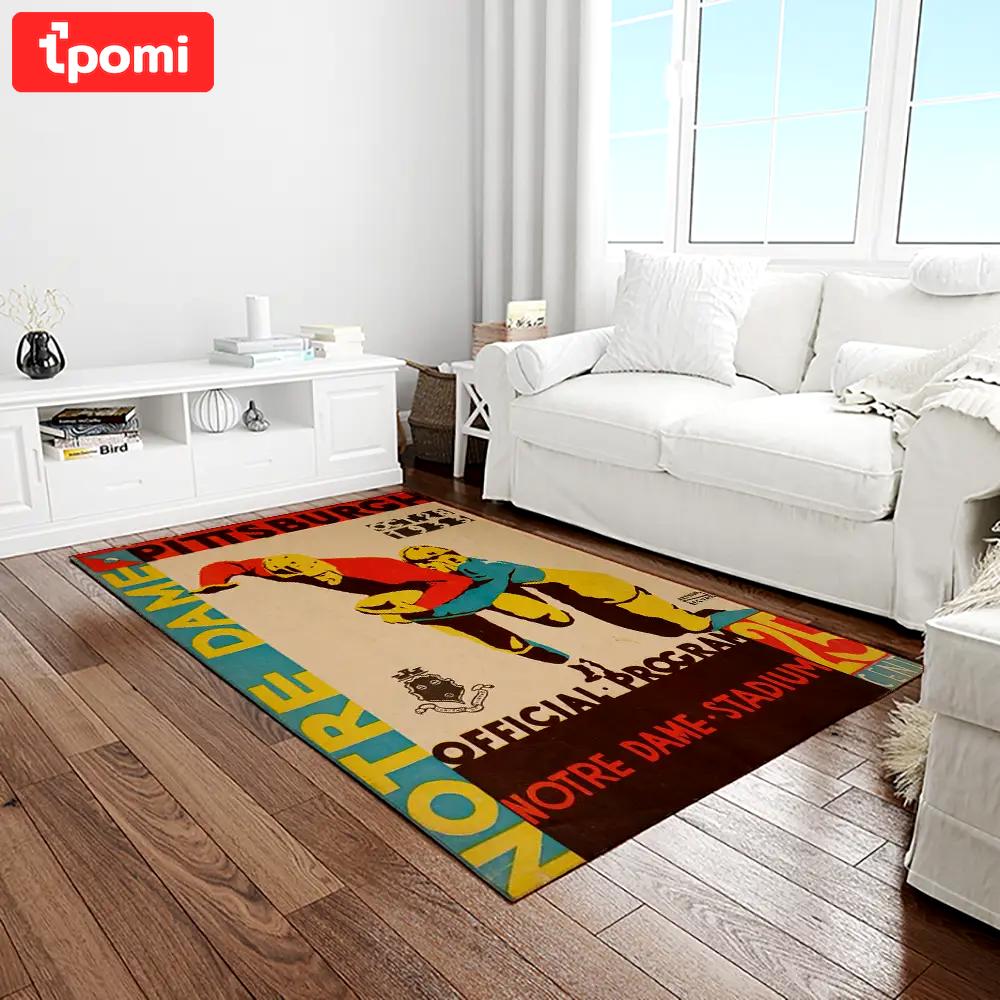 Ncaa notre dame fighting sport basketball and foolball team logo rectangle area rug ndf58 Rectangle Rug