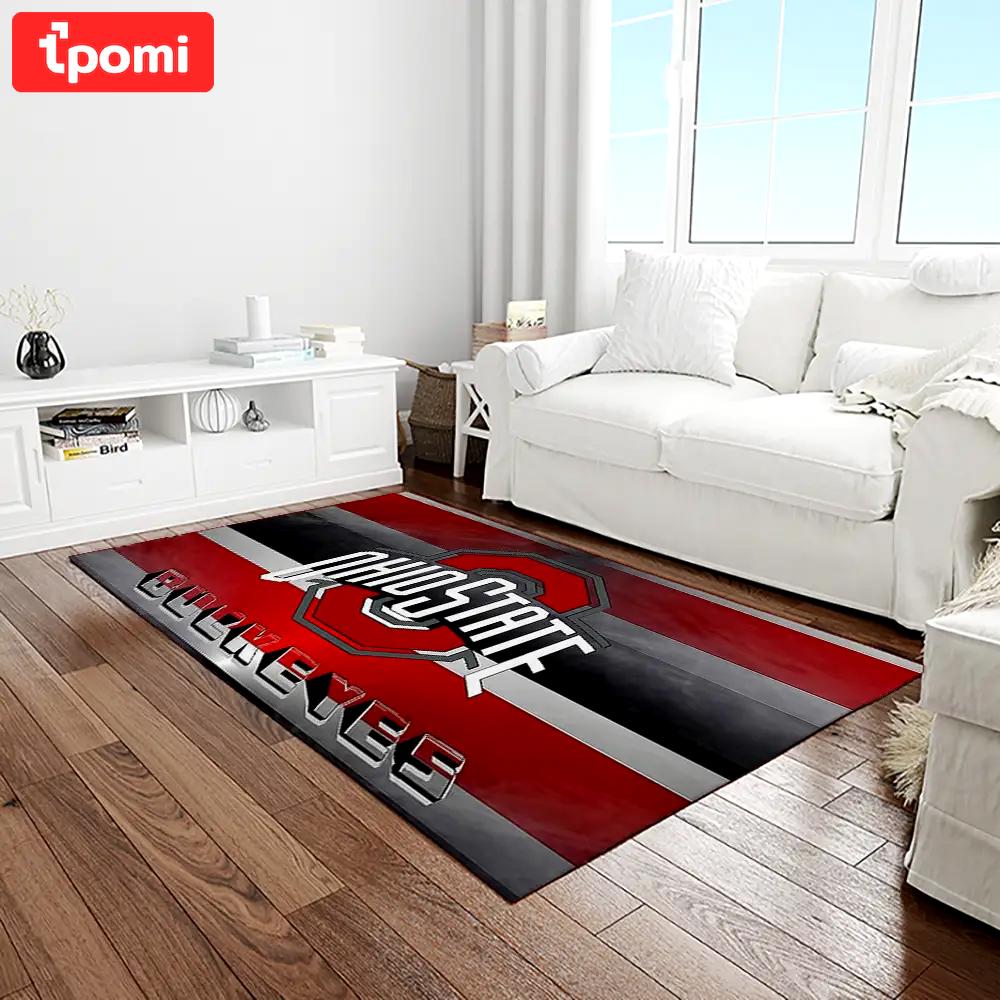 Ncaa ohio state buckeyes college sport basketball and foolball team logo rectangle area rug osb31 Rectangle Rug