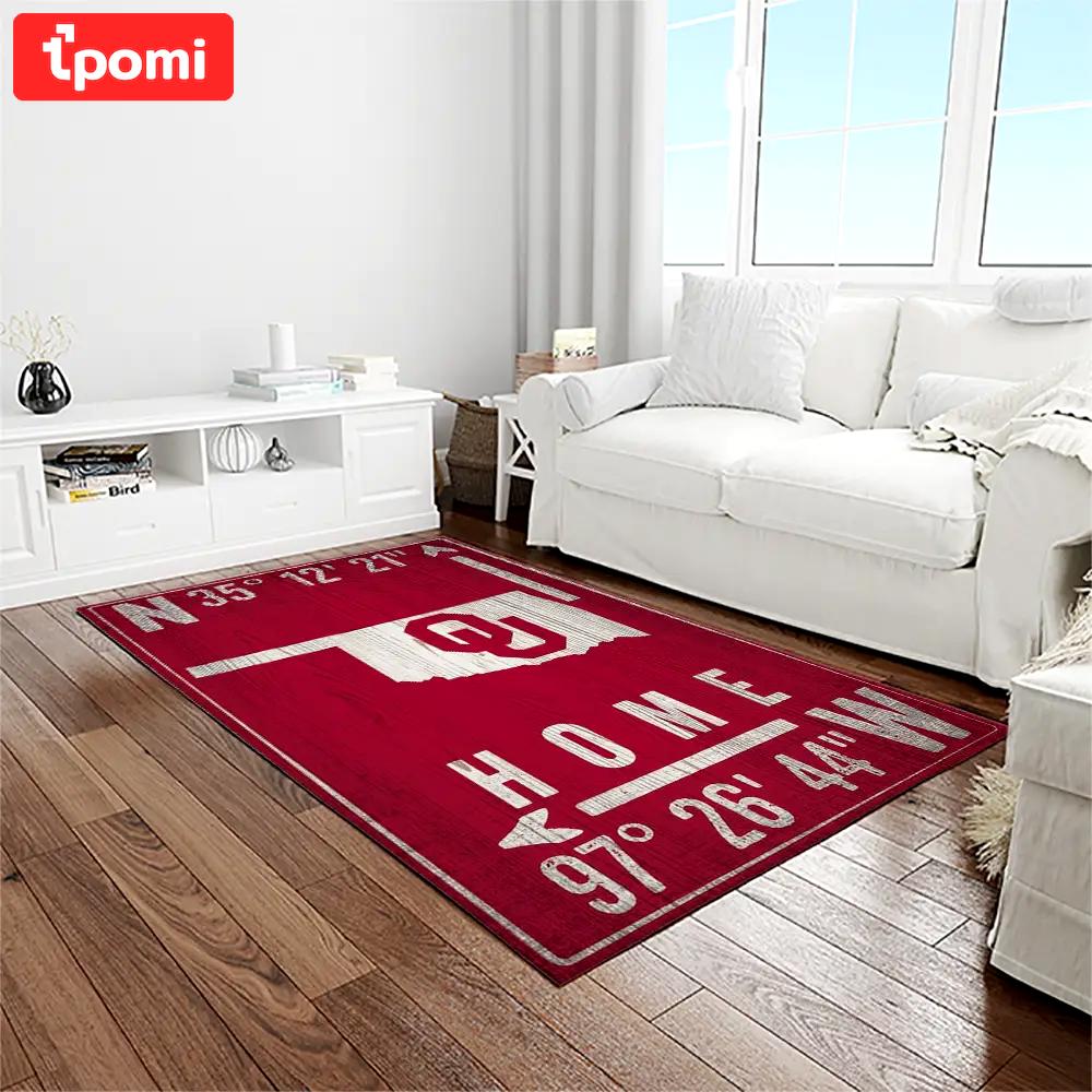 Ncaa oklahoma sooners sport basketball and foolball team logo rectangle area rug os35 Rectangle Rug