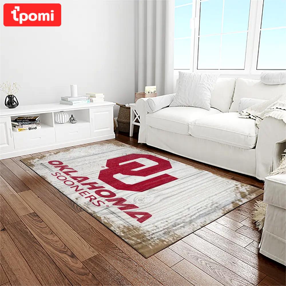 Ncaa oklahoma sooners sport basketball and foolball team logo rectangle area rug os80 Rectangle Rug