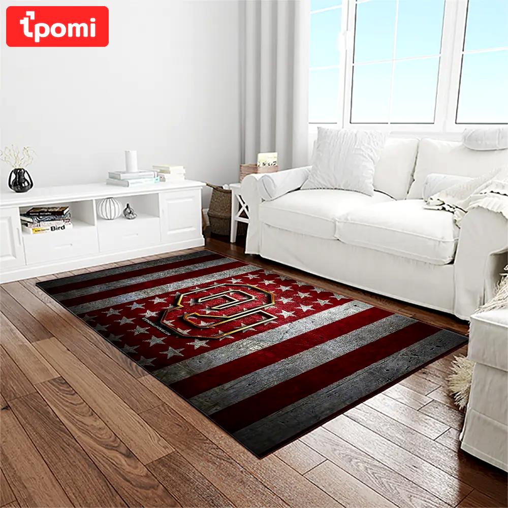 Ncaa oklahoma sooners sport basketball and foolball team logo rectangle area rug os95 Rectangle Rug