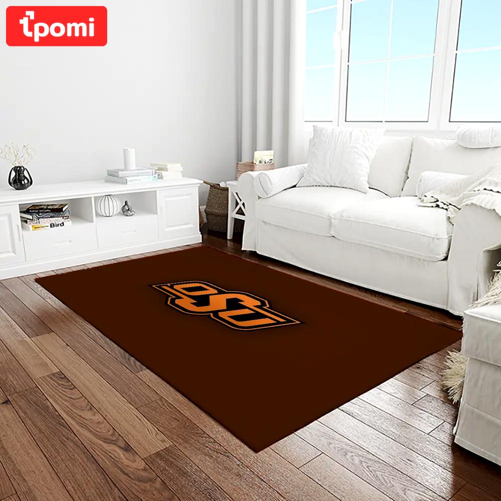 Ncaa oklahoma state cowboys sport basketball and foolball team logo rectangle area rug osc38 Rectangle Rug