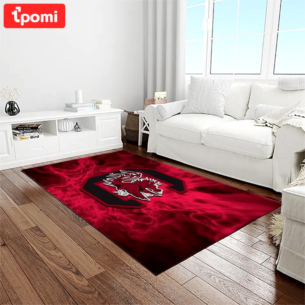 Ncaa south carolina gamecocks college sport basketball and foolball team logo rectangle area rug scg16 Rectangle Rug