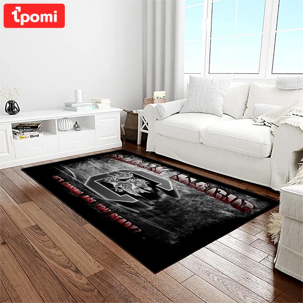 Ncaa south carolina gamecocks college sport basketball and foolball team logo rectangle area rug scg21 Rectangle Rug