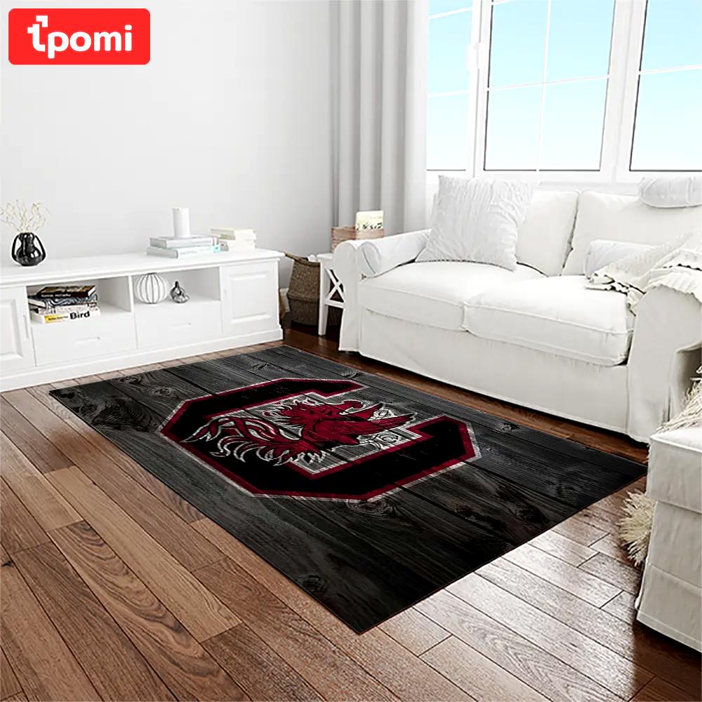 Ncaa south carolina gamecocks college sport basketball and foolball team logo rectangle area rug scg28 Rectangle Rug