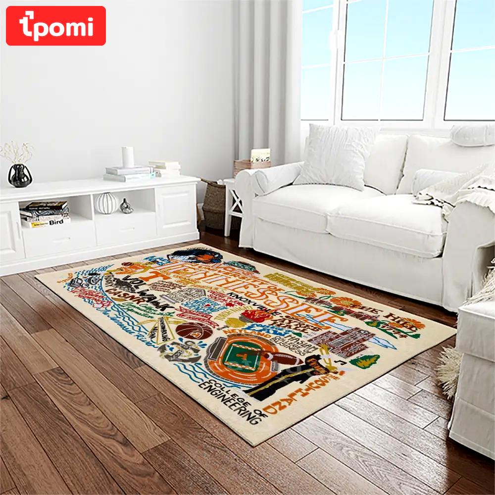 Ncaa tennessee volunteers college sport basketball and foolball team logo rectangle area rug tvs25 Rectangle Rug