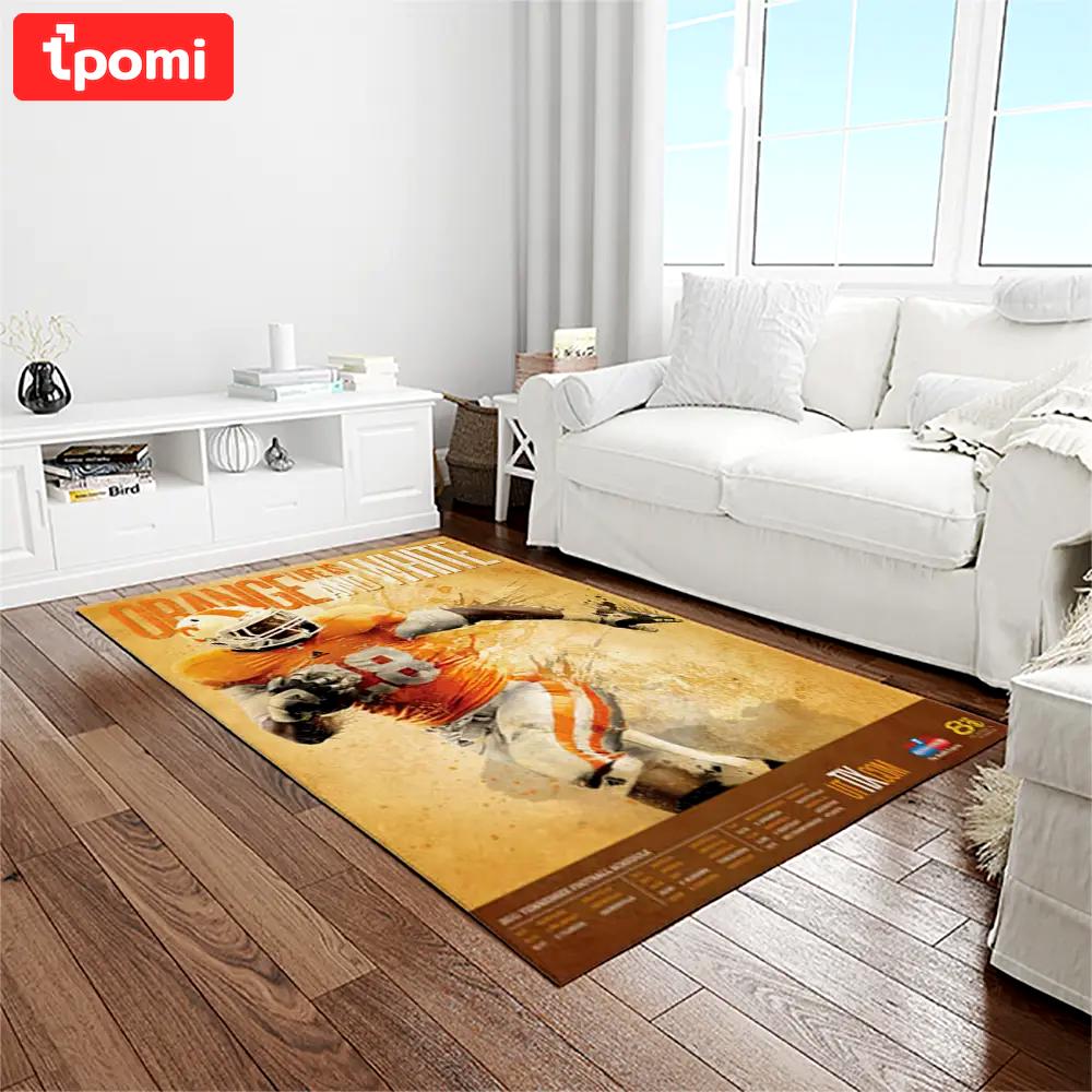Ncaa tennessee volunteers college sport basketball and foolball team logo rectangle area rug tvs46 Rectangle Rug