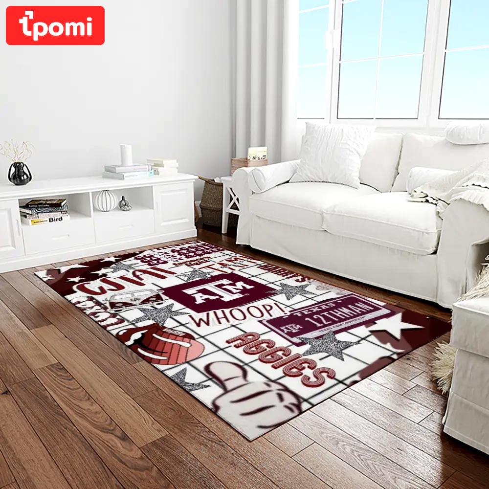 Ncaa texas a&m aggies college sport basketball and foolball team logo rectangle area rug tama32 Rectangle Rug