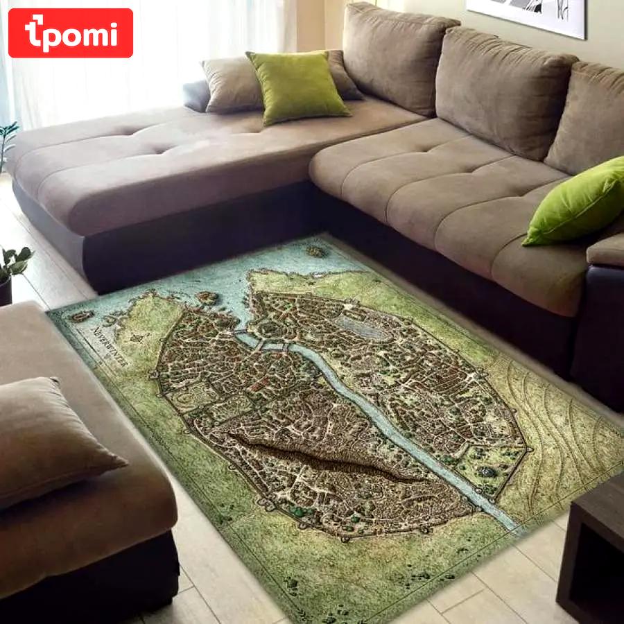Neverwinter map area rug living room rug home decor home decor bedroom living room decor Rectangle Rug