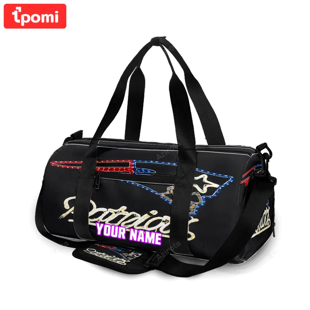 New england patriots light bulb pat personalized name travel bag gym bag 619 Travel Bag