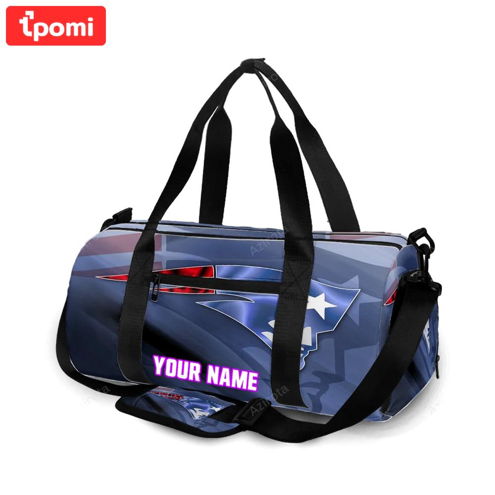 New england patriots shadow blue personalized name travel bag gym bag 2009 Travel Bag