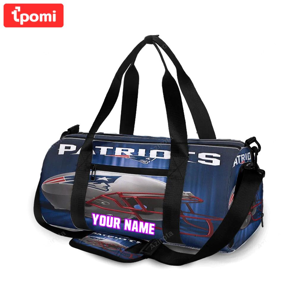 New england patriots shinning helmet personalized name travel bag gym bag 406 Travel Bag