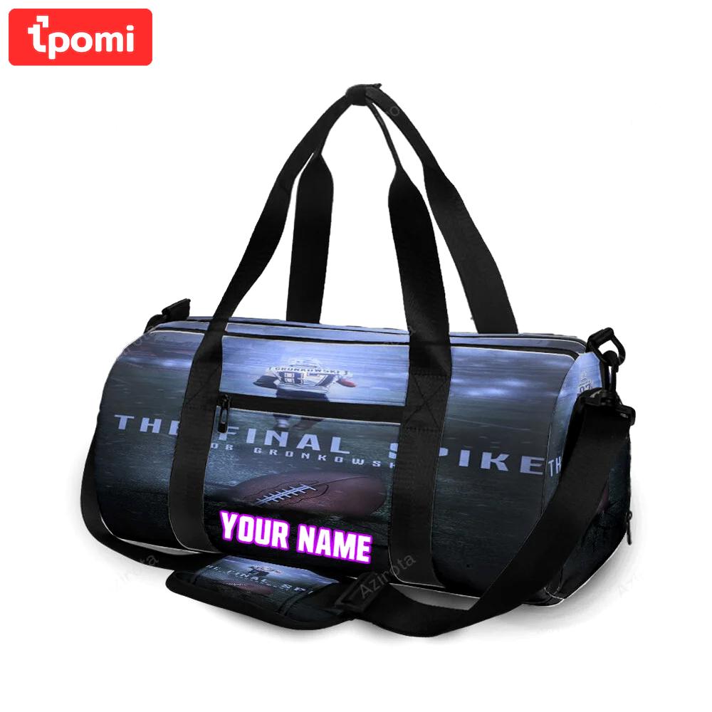 New england patriots the final spike personalized name travel bag gym bag 1091 Travel Bag