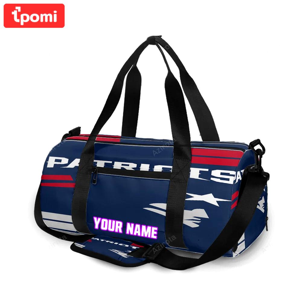 New england patriots white face personalized name travel bag gym bag 1566 Travel Bag