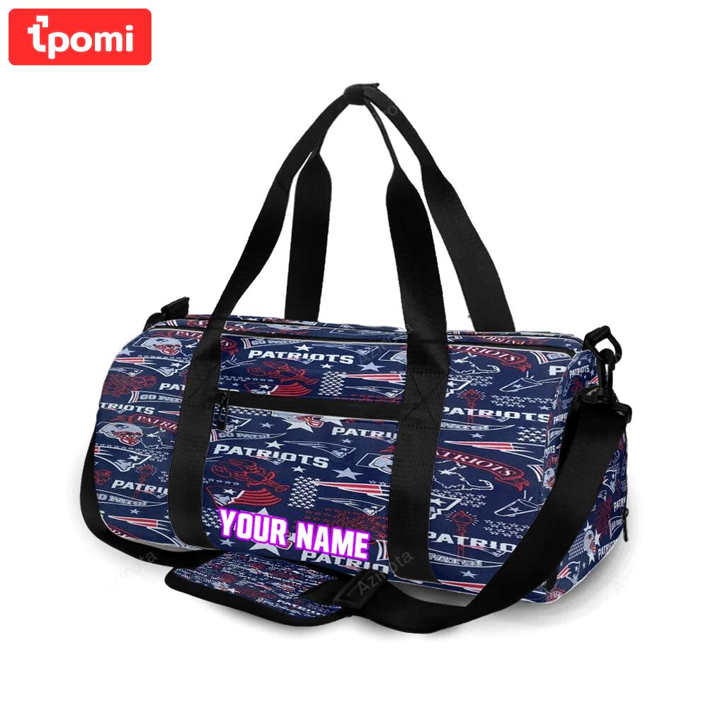 New england patriots2 personalized name travel bag gym bag 1303 Travel Bag