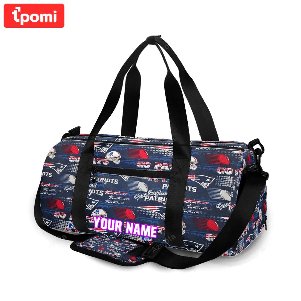 New england patriots5 personalized name travel bag gym bag 1584 Travel Bag