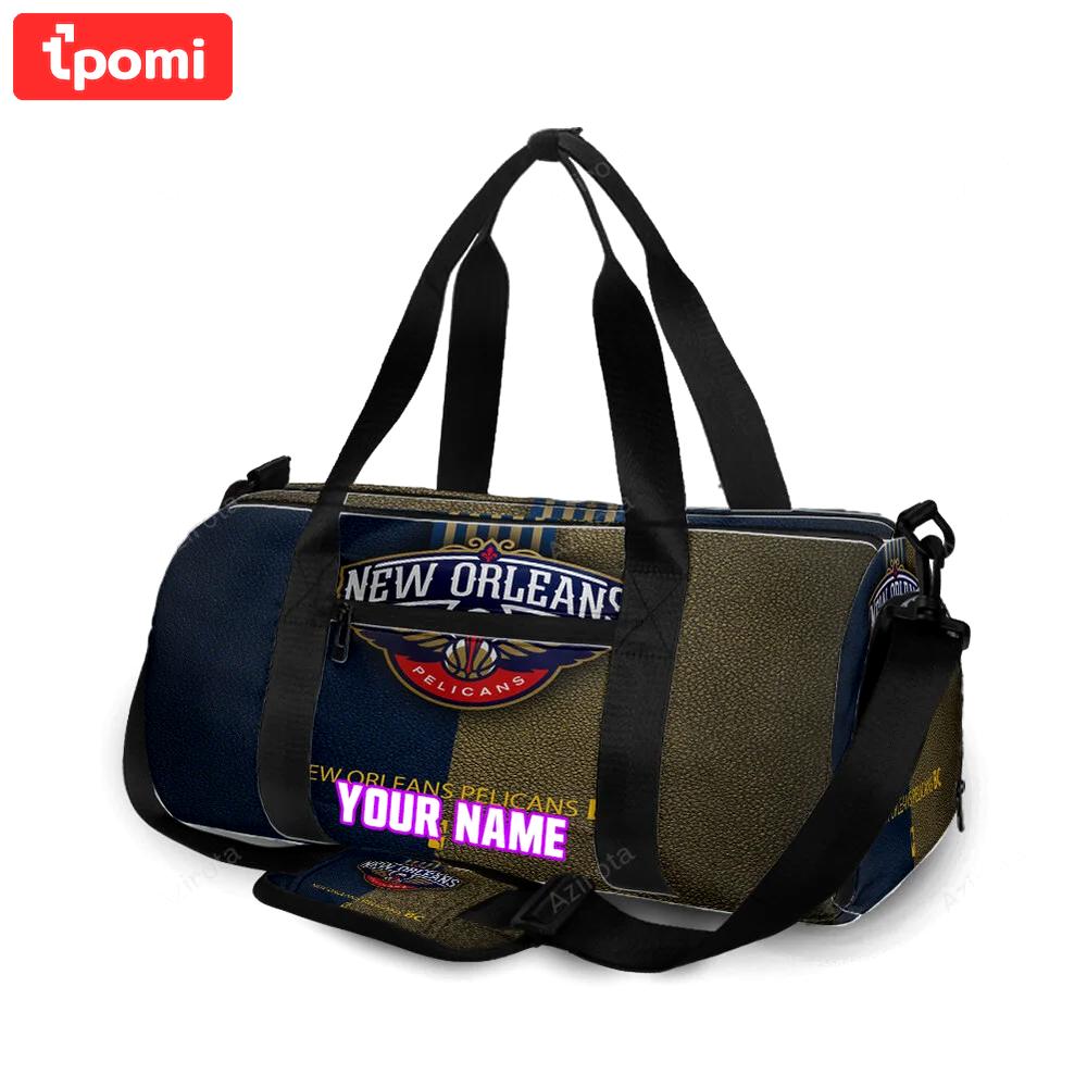 New orleans pelicans emblem v10 personalized name travel bag gym bag 507 Travel Bag