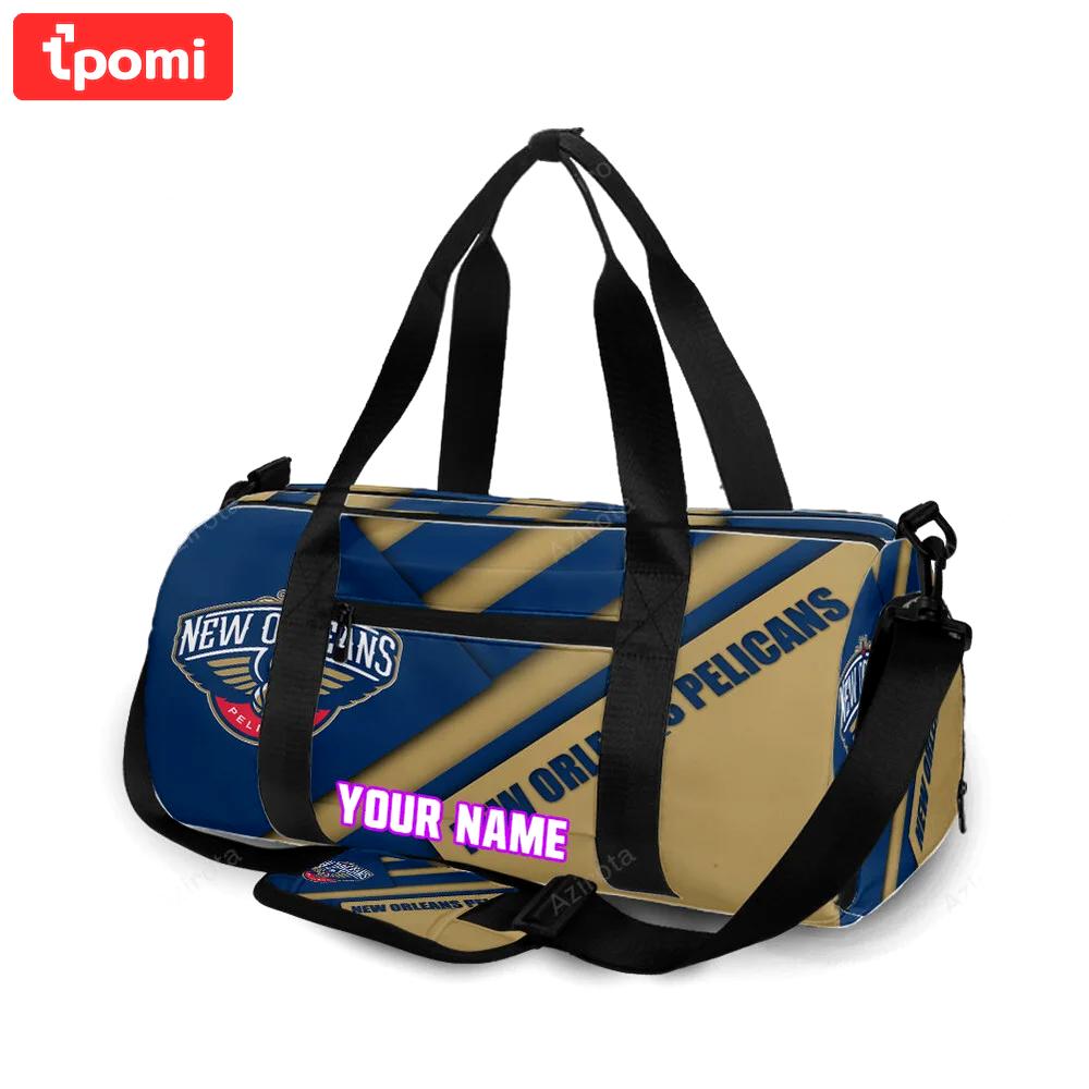 New orleans pelicans emblem v17 personalized name travel bag gym bag 1336 Travel Bag