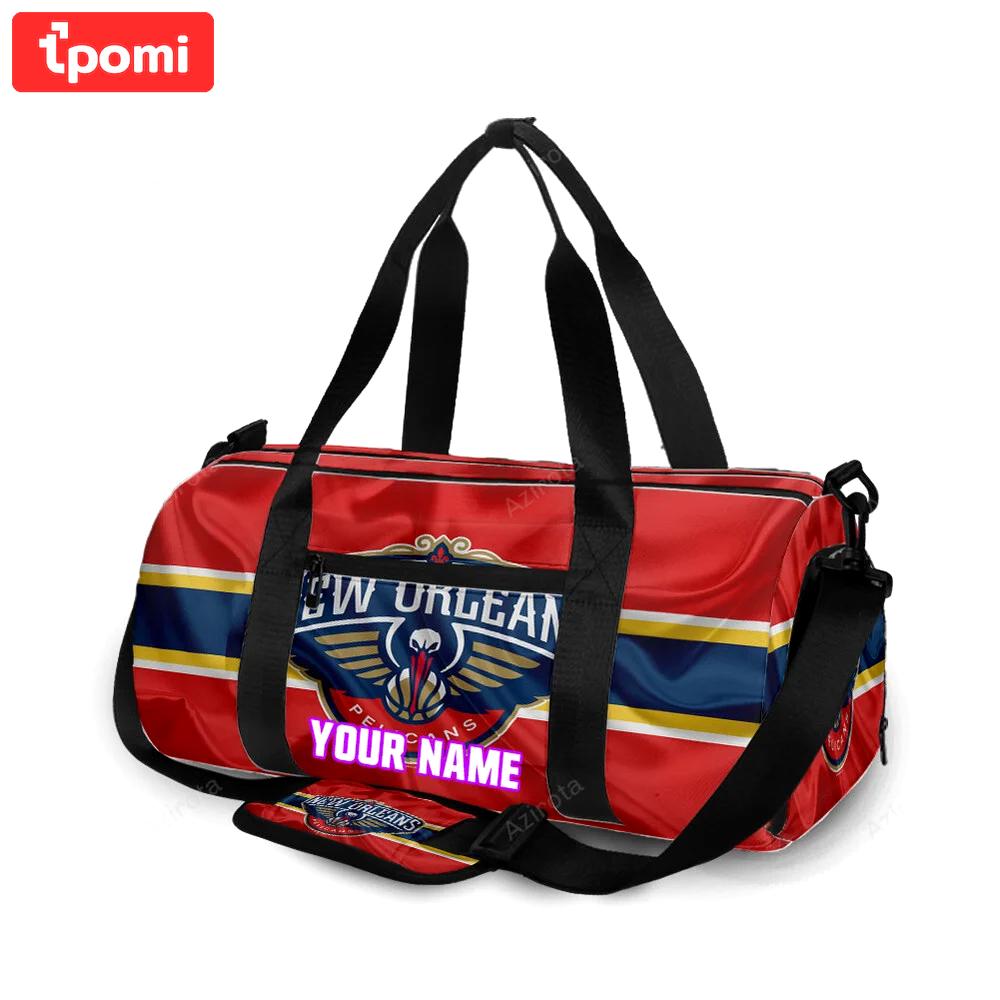 New orleans pelicans emblem v21 personalized name travel bag gym bag 1716 Travel Bag