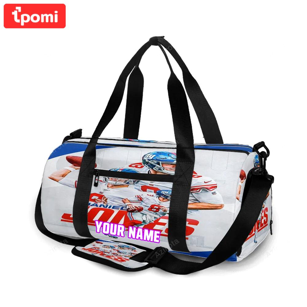 New york giants daniel jones4 personalized name travel bag gym bag 1062 Travel Bag
