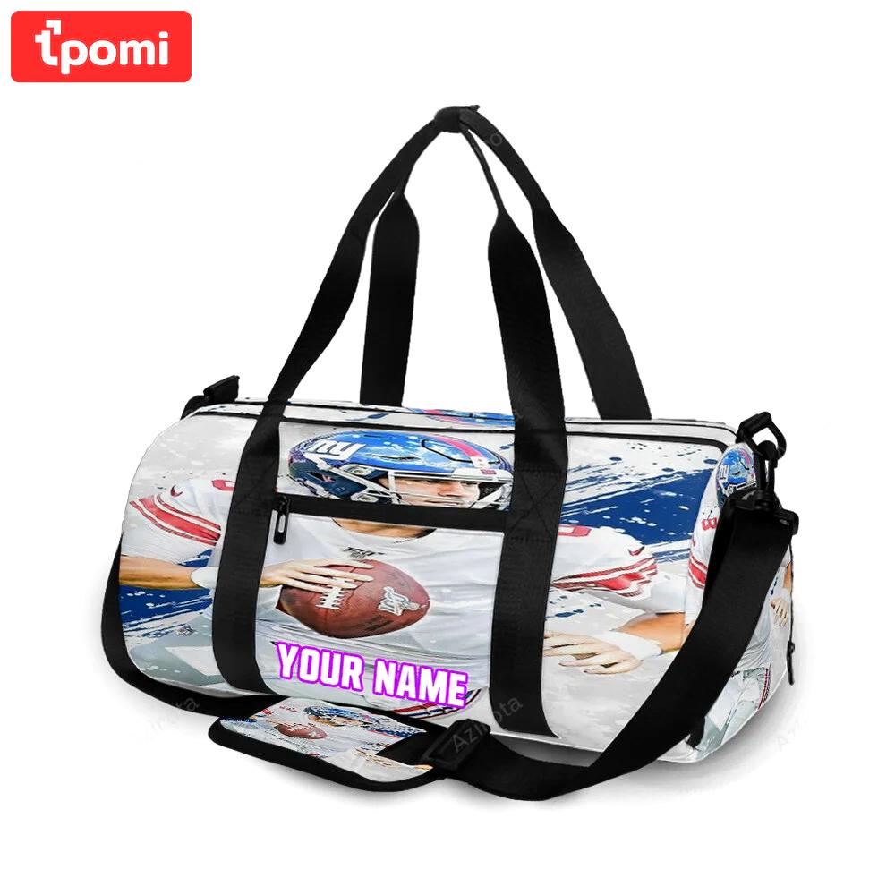 New york giants daniel jones6 personalized name travel bag gym bag 1585 Travel Bag