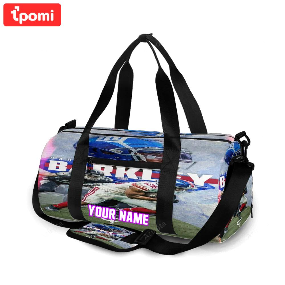 New york giants saquon barkley1 personalized name travel bag gym bag 1040 Travel Bag