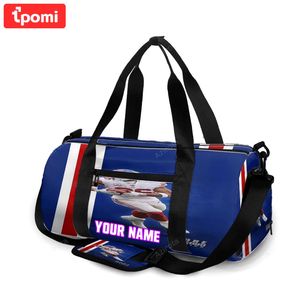 New york giants saquon barkley6 personalized name travel bag gym bag 155 Travel Bag
