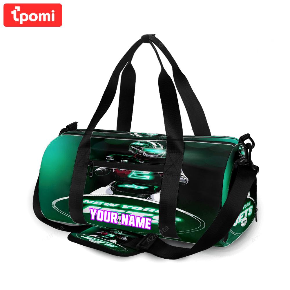 New york jets 02 zach wilson v50 personalized name travel bag gym bag 497 Travel Bag