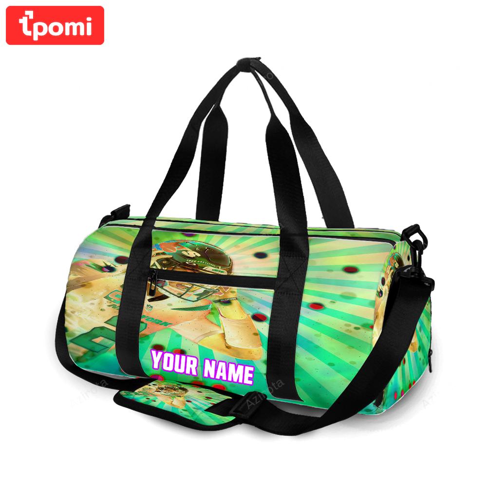 New york jets 02 zach wilson v52 personalized name travel bag gym bag 1902 Travel Bag