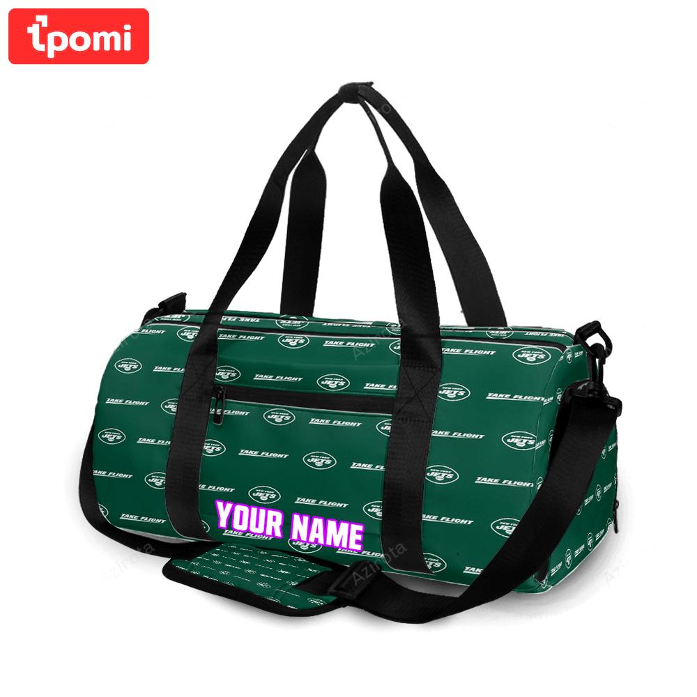 New york jets emblem v14 personalized name travel bag gym bag 2010 Travel Bag