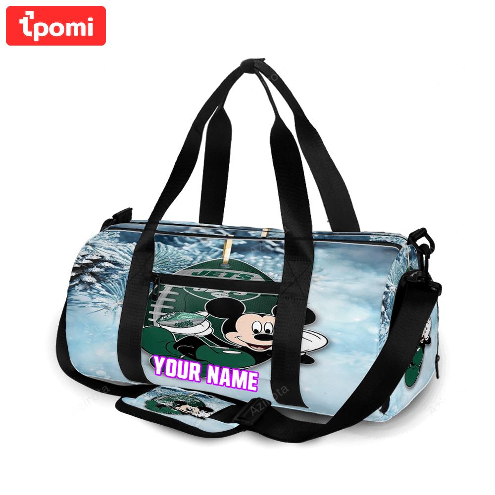 New york jets mickey winter v40 personalized name travel bag gym bag 2060 Travel Bag