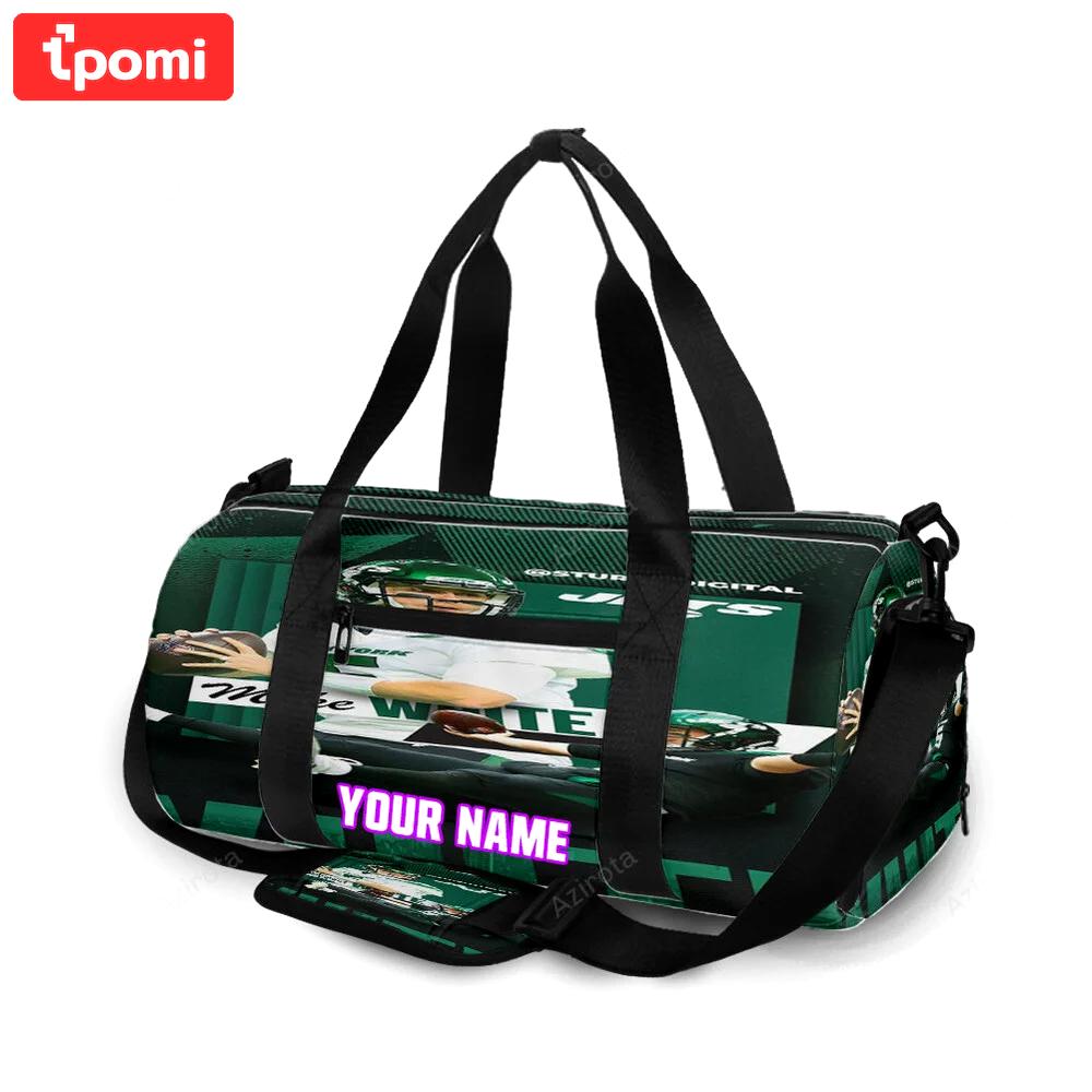 New york jets mike white1 personalized name travel bag gym bag 413 Travel Bag