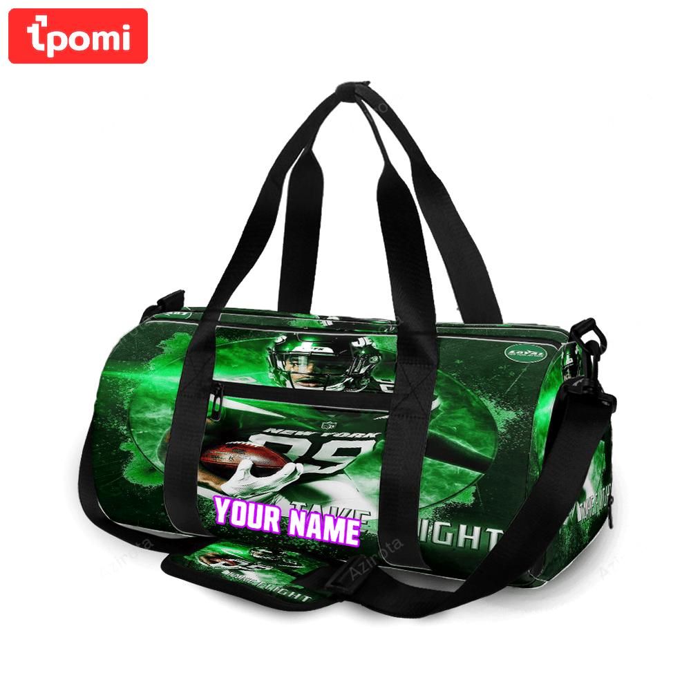 New york jets player no 89 v47 personalized name travel bag gym bag 102 Travel Bag