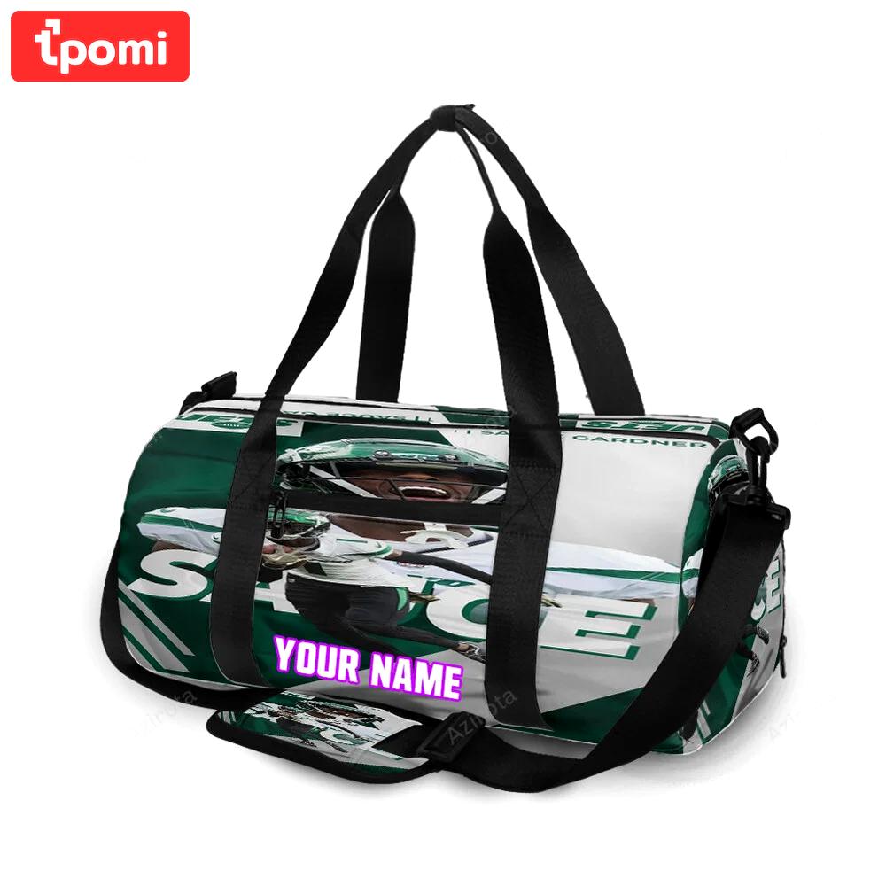 New york jets sauce gardner1 personalized name travel bag gym bag 1856 Travel Bag