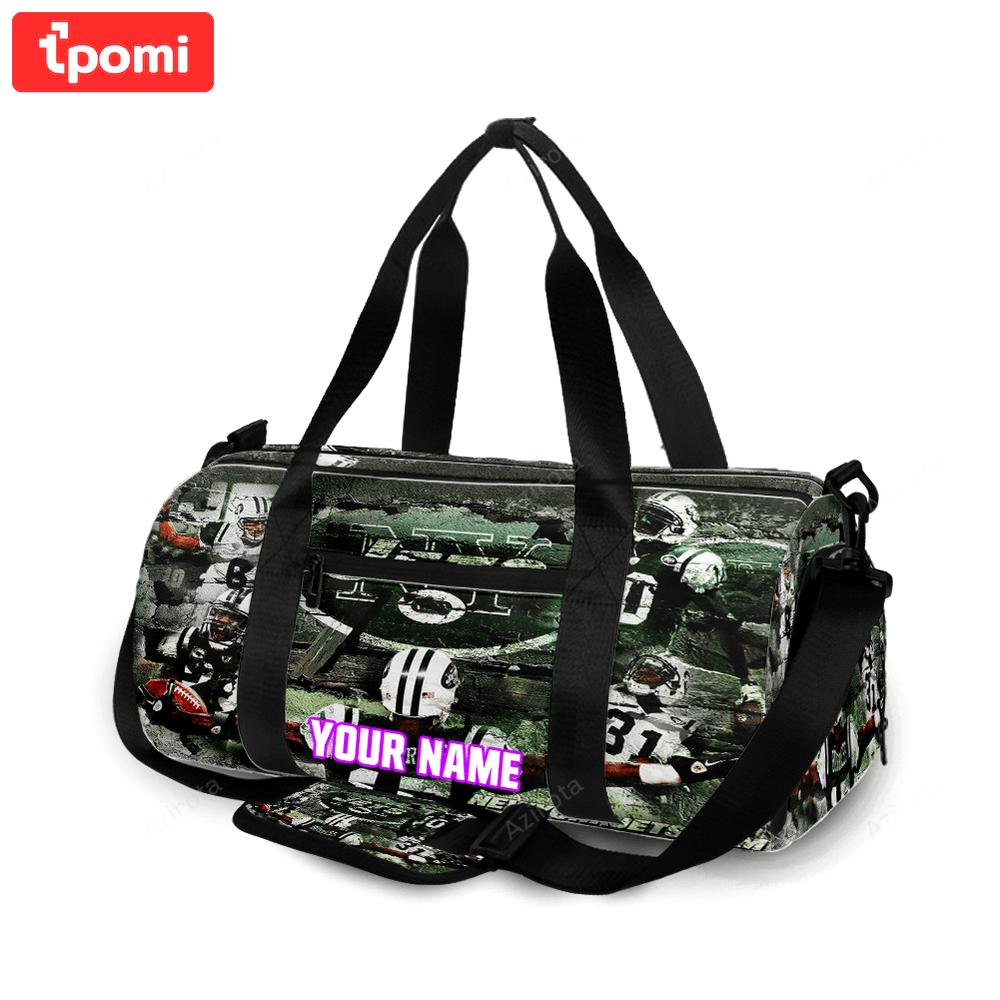 New york jets teams v10 personalized name travel bag gym bag 1562 Travel Bag