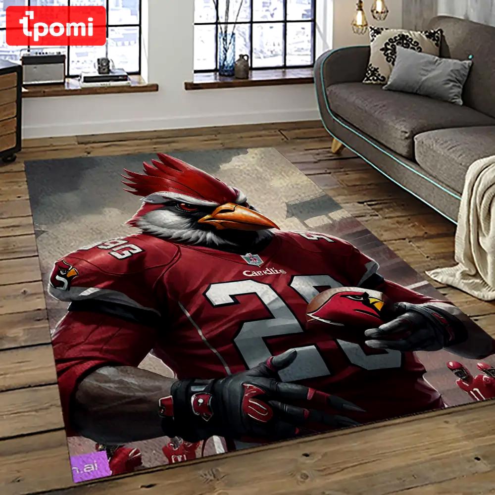 Nfl arizona cardinals football team logo sport carpet rectangle area rug for living room ac20 Rectangle Rug