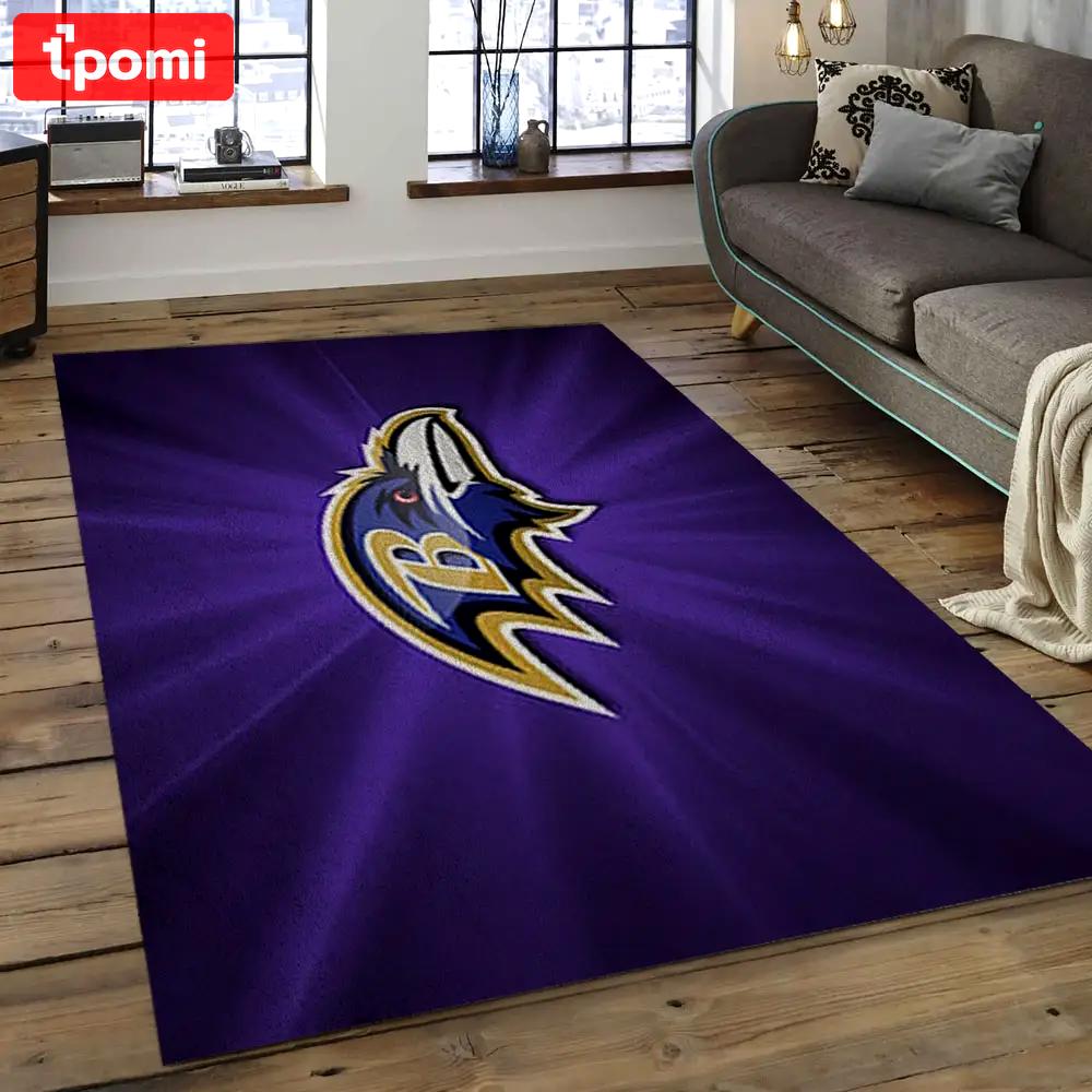 Nfl baltimore ravens basic football team logo rectangle area rug brv22 Rectangle Rug