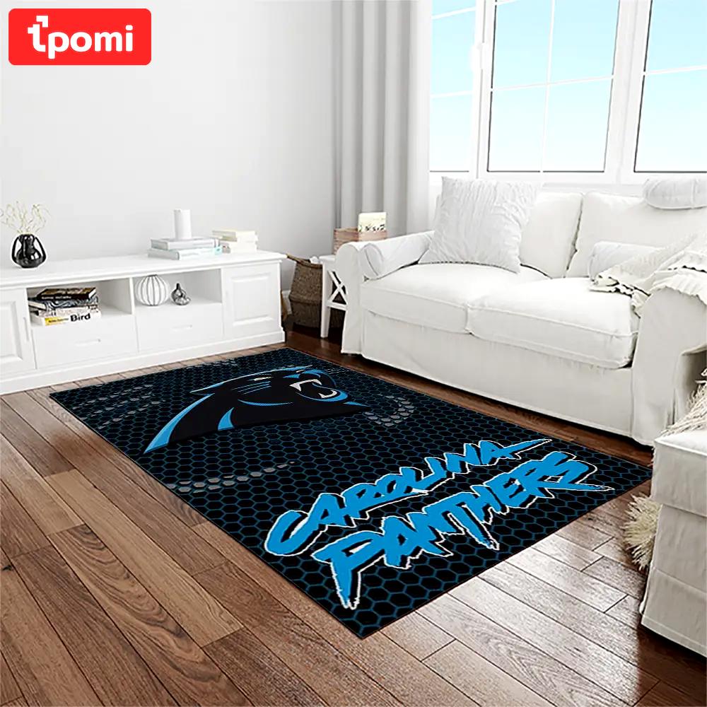 Nfl carolina panthers football team logo rectangle area rug cp01 Rectangle Rug