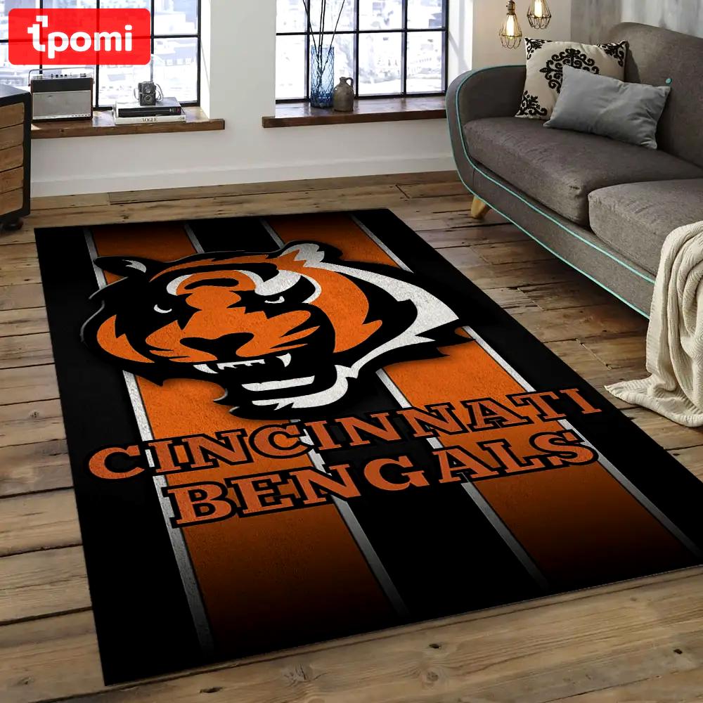 Nfl cincinnati bengals football team logo rectangle area rug ccb38 Rectangle Rug