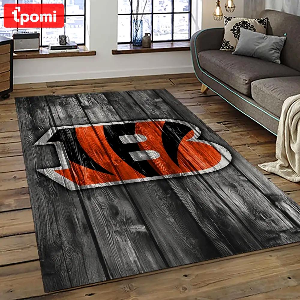 Nfl cincinnati bengals football team logo sport carpet area rug who dey nation gift for friends cnns16 Rectangle Rug
